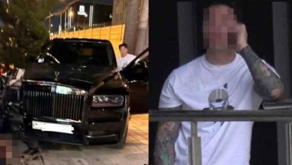 ▲ 롤스로이스 운전자 신모씨의 인명피해 교통사고 직후 모습. ⓒ유튜브 채널 '카라큘라 탐정사무소' 갈무리