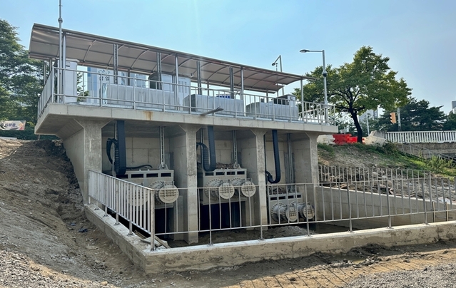 ▲ 올해 설치된 석남천분구 빗물펌프장.ⓒ청주시