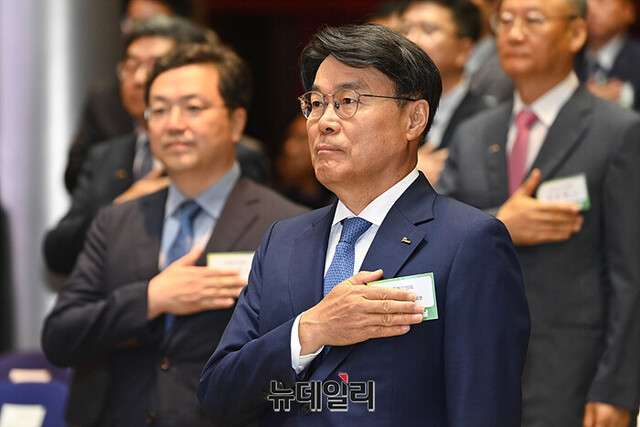 ▲ 올해 철의 날 행사에 참석한 최정우 회장. ⓒ뉴데일리DB