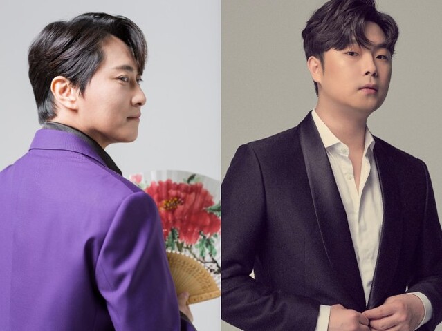 ▲ '꼬레아 리듬터치'에 출연하는 소리꾼 이봉근과 고영열.ⓒ마포문화재단