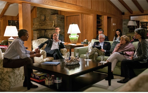 ▲ 2012년 캠프 데이비드의 아스펜 로지(Aspen Lodge)에서 진행된 G8 정상회의 당시 모습.ⓒ캠프 데이비드 홈페이지
