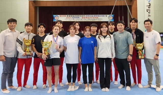 ▲ 제천시 체조팀이 ‘2023 전국 체조선수권대회’에서 총 10개의 메달을 획득했다.ⓒ제천시