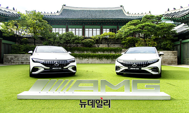 ▲ 행사장 부근에 AMG 전기차 모델도 전시됐다. ⓒ뉴데일리DB