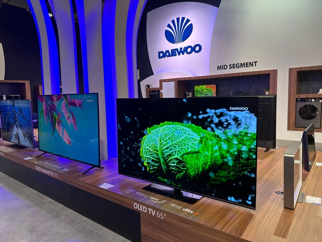 ▲ IFA 2023 대우 전시장에 배치된 TV 제품들 ⓒ장소희 기자