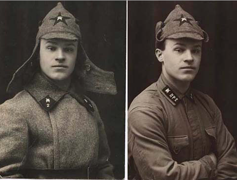 ▲ 1918년 도입된 볼셰비키 적군(Red Army)의 군복과 모자 Budenovka.  2차대전 이전까지 소련 적군의 기본적인 군복 형태