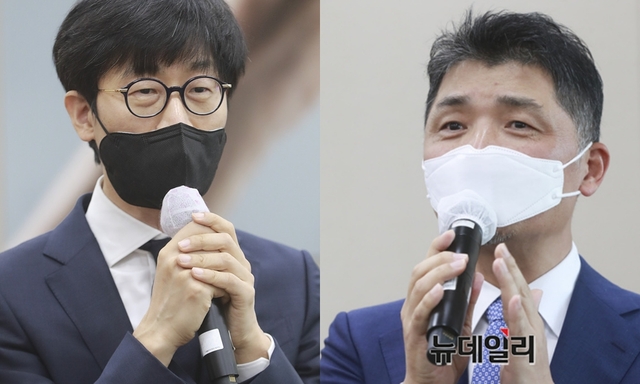 ▲ 왼쪽부터 이해진 네이버 GIO, 김범수 카카오 창업자 ⓒ뉴데일리