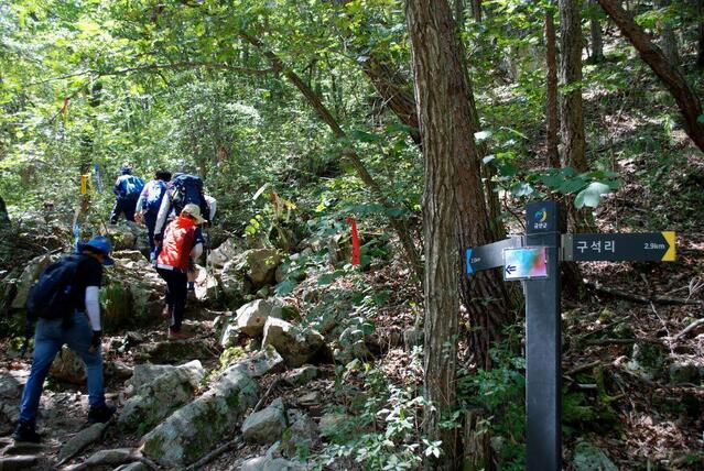 ▲ 보수가 필요한 신동봉 방향 날개를 잃은 이정표.ⓒ진경수 山 애호가