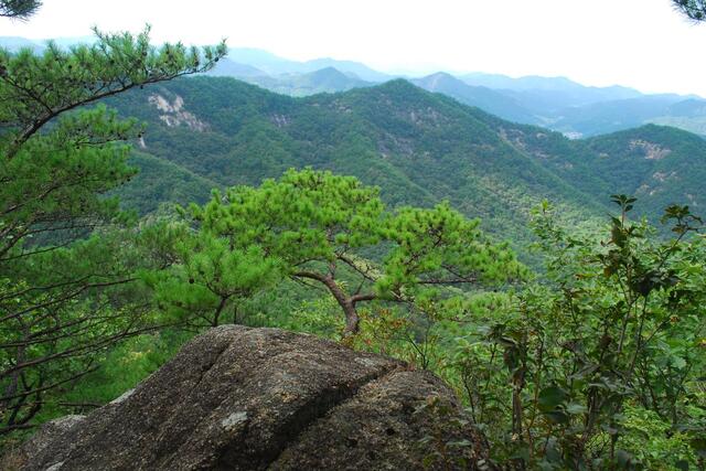 ▲ 신동봉을 오르면서 만난 조망 바위.ⓒ진경수 山 애호가