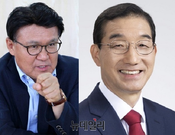 ▲ 대전 중구 황운하 국회의원과 김광신 구청장.ⓒ뉴데일리 D/B