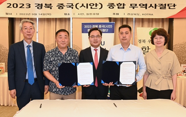 ▲ 기능성 모발 영양제를 취급하고 있는 메디웨이코리아(경산 소재)는 시안과 상해, 홍콩, 간쑤성 지역을 중심으로 화장품과 이미용 제품을 수입하는 업체와 50만 달러 상당의 제품을 공급하기로 현장 계약을 체결했다.ⓒ경북도