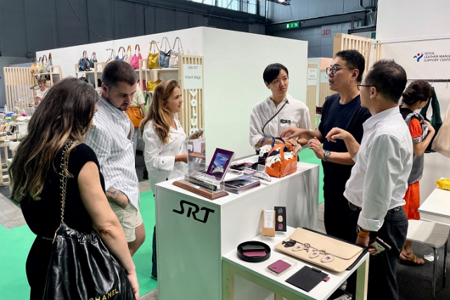 ▲ 에스알(SR)이 SRT 굿즈를 이탈리아 밀라노에서 열리는 'MIPEL 124'에 출품해 전시하고 있다.ⓒ에스알