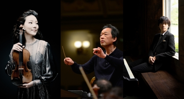 ▲ 바이올리니스트 클라라 주미 강, 지휘자 정명훈, 피아니스트 임윤찬.ⓒ빈체로