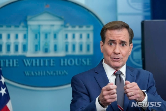 ▲ 존 커비 백악관 국가안전보장회의(NSC) 전략소통조정관이 지난 13일 백악관에서 브리핑하는 모습. ⓒAP/뉴시스