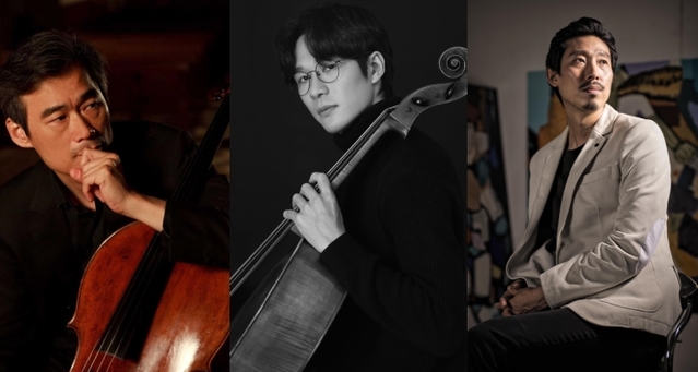 ▲ 왼쪽부터 첼리스트 양성원·박건우, 재즈 피아니스트 허대욱.ⓒ서울문화재단