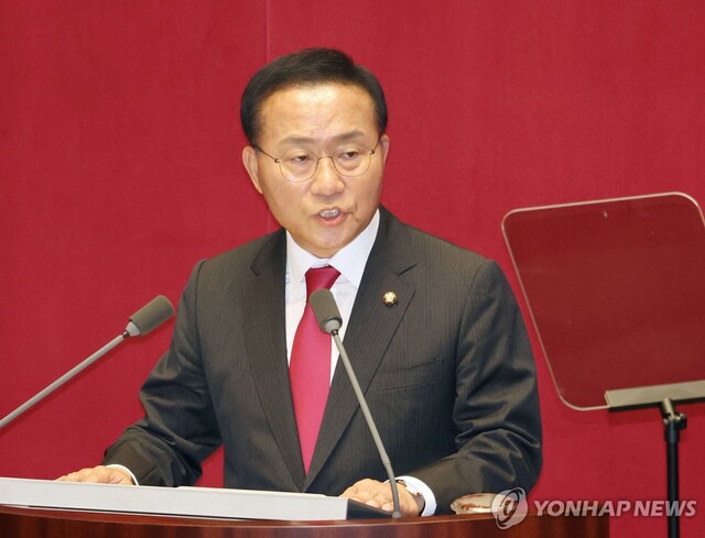 ▲ 윤재옥 국민의힘 원내대표 20일 국회 본회의에서 교섭단체 대표 연설을 하고 있다. ⓒ연합뉴스