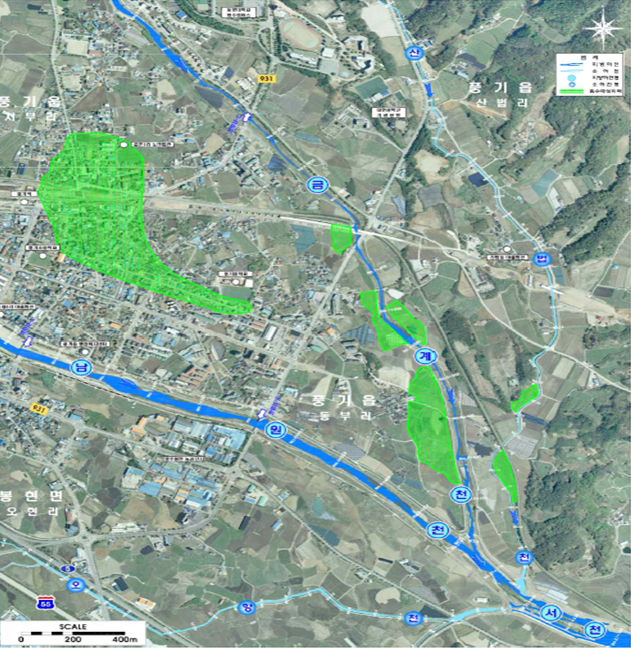 ▲ 풍기지구 풍수해 생활권 종합 정비사업 위치도.ⓒ영주시