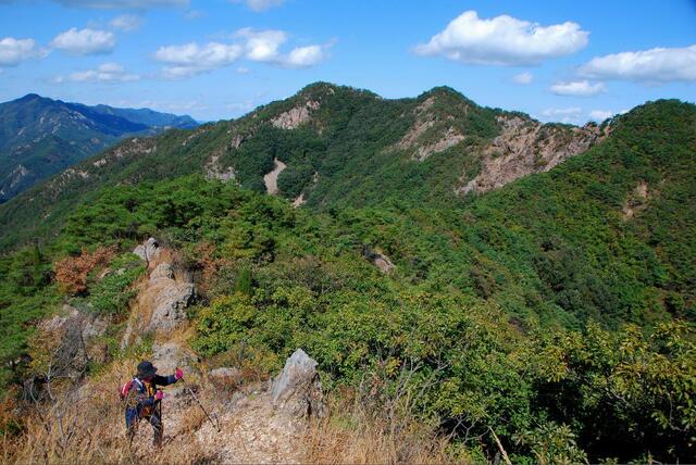 ▲ 545봉에서 갈기산까지 이어지는 능선.ⓒ진경수 山 애호가