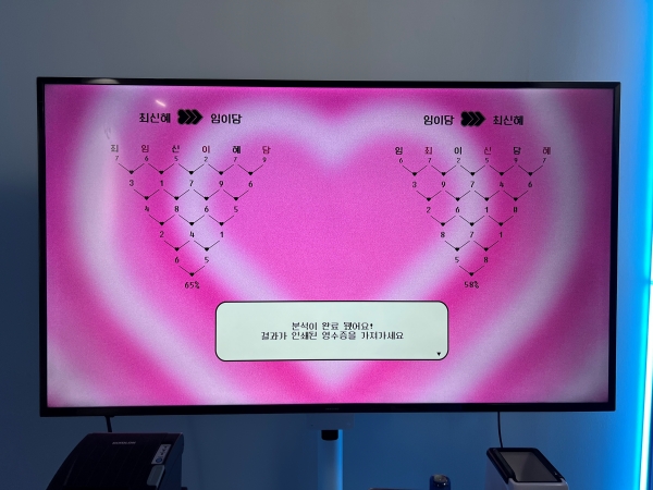 ▲ 방문객이 자신의 이름과 함께 원하는 상대 이름을 넣으면 이름 궁합을 통한 사랑점을 볼 수 있다.ⓒ최신혜 기자