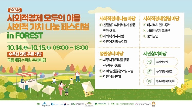 ▲ 2023년 사회적경제 모두의 이응 사회적가치나눔페스티벌 인 포레스트 포스터.ⓒ세종시