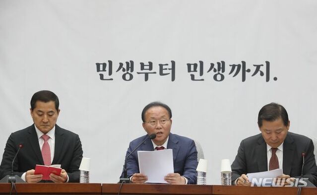 ▲ 윤재옥 국민의힘 원내대표가 10일 오전 서울 여의도 국회에서 열린 국정감사대책회의에서 발언을 하고 있다. ⓒ뉴시스