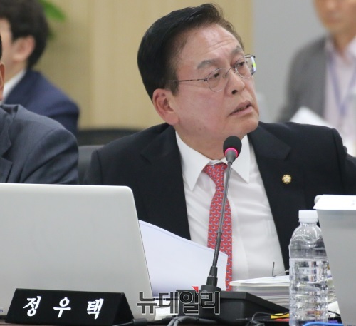 ▲ 국민의힘 정우택 의원(국회부의장, 충북 청주 상당)이 10일 세종종합청사에서 열린 행안부 국정감사에서 김영환 충북도지사에게 질의를 하고 있다.ⓒ이길표 기자