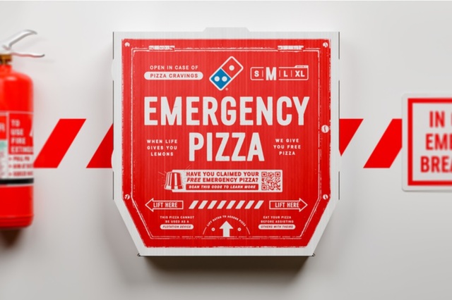 ▲ 도미노피자의 '비상 피자' 캠페인. ⓒDomino's Pizza