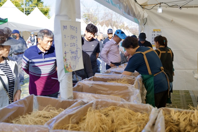 ▲ 증평군에서 12일 개막한 인삼골축제장의 인삼판매코너.ⓒ증평군