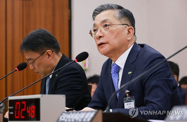 ▲ 국토교통위원회 국정감사에서 이한준 한국토지주택공사 사장이 답변하고 있다. 231016 ⓒ연합뉴스