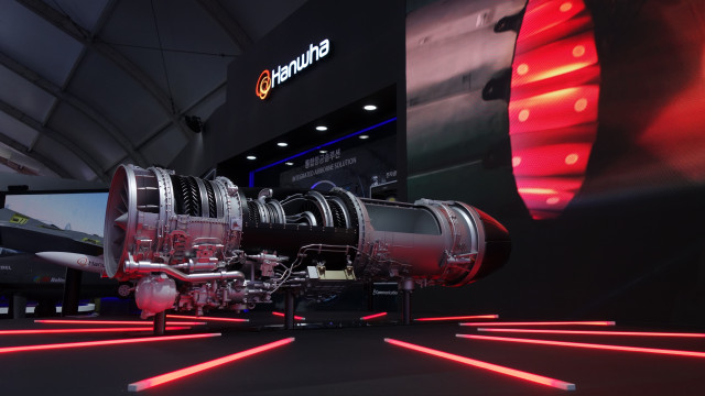 ▲ 한화에어로스페이스가 ADEX 2023에서 KF21 심장인 F414 엔진을 공개했다 ⓒ한화에어로스페이스