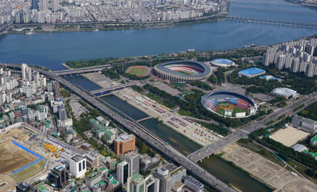 ▲ 잠실 스포츠·마이스(MICE) 복합공간 조성사업 부지 전경. ⓒ한화 건설부문