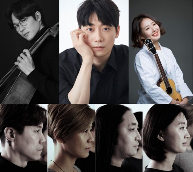▲ 왼쪽부터 도심형 휴(休) 프로그램 '음악 치유 M' 출연진. 첼리스트 박건우·피아니스트 윤한·음악치료사 구수정·마고사운즈.ⓒ마포문화재단