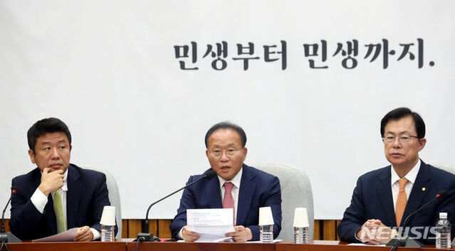 ▲ 윤재옥 국민의힘 원내대표가 24일 오전 서울 여의도 국회에서 열린 국정감사대책회의에서 발언하고 있다. ⓒ뉴시스