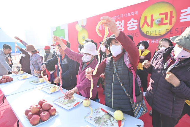 ▲ ‘산소카페 청송군’이 대한민국에서 가장 수려하고 청정한 자연을 배경으로, 청송사과의 수확철을 맞아 풍성하고 다채로운 청송사과축제를 마련했다.ⓒ청송군