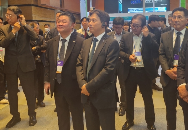 ▲ 곽노정 SK하이닉스 사장이 26일 삼성동 코엑스에서 열린 '반도체대전(SEDEX) 2023'에 참석했다. ⓒ이성진 기자