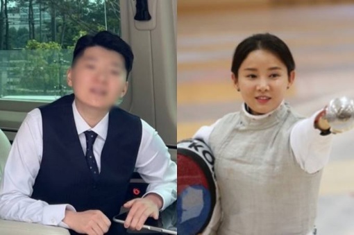 ▲ 전청조(왼쪽)씨와 남현희(오른쪽) 전 여자 펜싱 국가대표의 모습. ⓒ김민석 강서구의원실, 연합뉴스