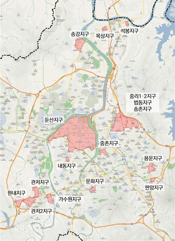 ▲ 대전시가 내년 상반기까지 준공된 지 30년이 지난 둔산 등 17개 장기택지지구를 대상으로 주민 의견 청취 등을 통해 체계적인 관리방안을 마련에 나선다.ⓒ대전시