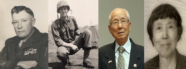 ▲ 왼쪽부터 로버트 번스, 도널드 메이슨, 심만수, 송명자 참전용사. ⓒ국가보훈부