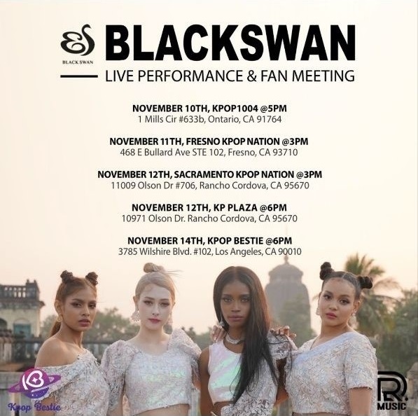 ▲ 걸그룹 '블랙스완'. 왼쪽부터 파투, 앤비, 가비, 스리야. ⓒ뉴데일리