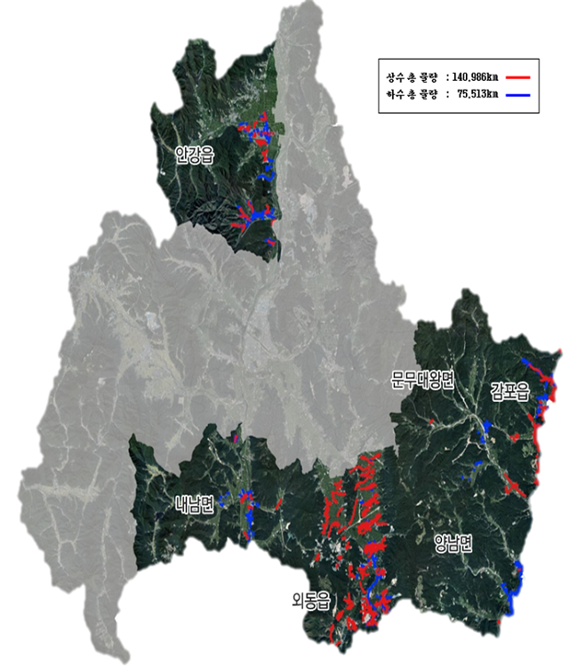 ▲ 지하시설물 정보 수정·갱신 사업 현황 도면.ⓒ경주시