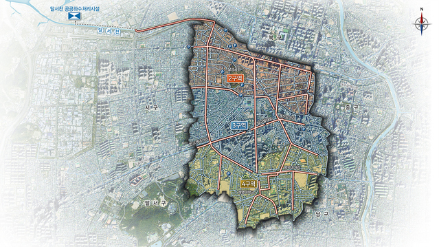 ▲ 달서천 2~4구역 하수관로 민간투자사업(BTL) 위치도.ⓒ대구시