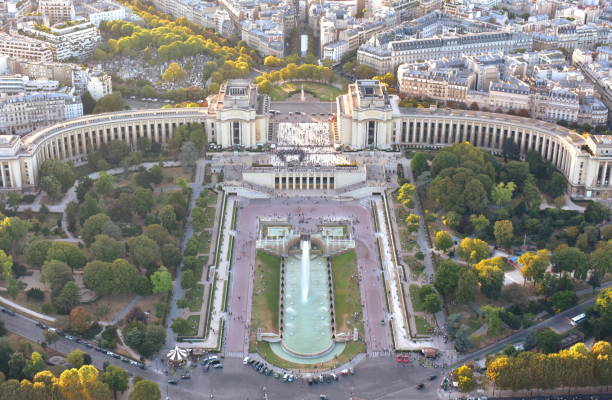 제3차 유엔총회가 열린 파리의 빨레 드 샤요(Palais de Chaillot) 궁전, 에펠탑에서 내려다 본 오늘의 모습이다. 1937년 파리 만국박람회 개최를 위해 지었다.