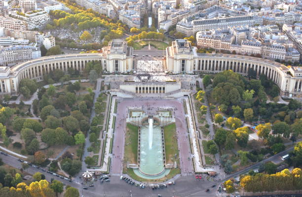 ▲ 제3차 유엔총회가 열린 파리의 빨레 드 샤요(Palais de Chaillot) 궁전, 에펠탑에서 내려다 본 오늘의 모습이다. 1937년 파리 만국박람회 개최를 위해 지었다.