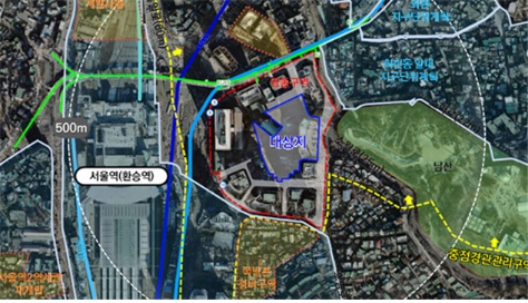▲ 서울시 중구에 있는 힐튼호텔 위치도. ⓒ서울시 도심재창조과