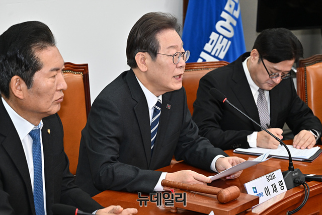 ▲ 이재명 더불어민주당 대표가 22일 국회에서 열린 최고위원회의에서 모두발언을 하고 있다. ⓒ이종현 기자