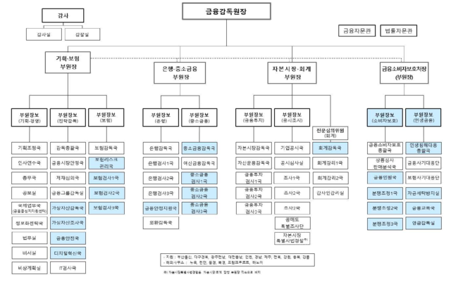 ▲ 금융감독원 개편 후 조직도