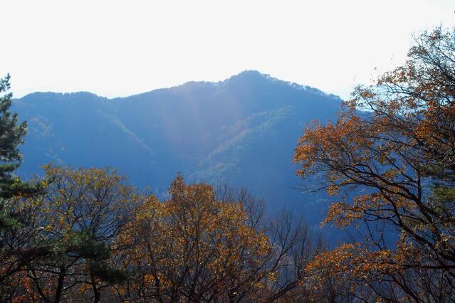 ▲ 계족산성에서 하행 길에 바라본 계족산.ⓒ진경수 山 애호가