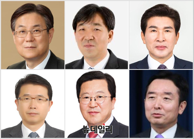 ▲ 윗줄 왼쪽부터 이관섭 신임 정책실장, 한오섭 정무수석, 황상수 시민사회수석, 이도운 홍보수석, 박춘섭 경제수석, 장상윤 시민사회수석.ⓒ 대통령실 제공