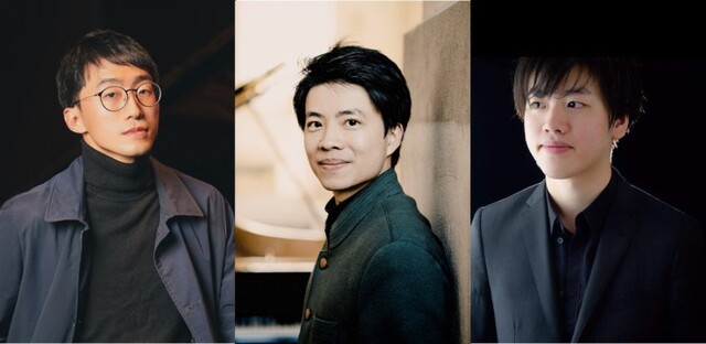 ▲ 왼쪽부터 피아니스트 김도현·킷 암스트롱·타케자와 유토.ⓒ마포문화재단