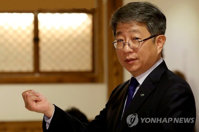 ▲ 박상우 당시 한국토지주택공사(LH) 사장이 2018년 4월 열린 기자간담회에서 발언하는 모습.ⓒ연합뉴스