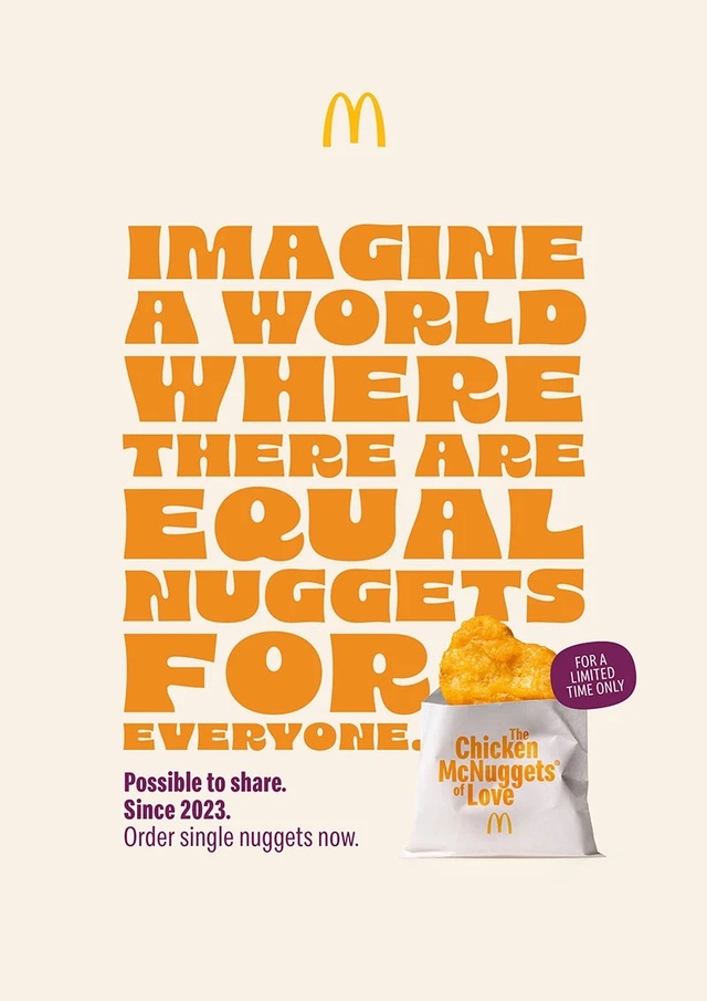 ▲ 맥도날드 스위스의 '사랑의 치킨 맥너겟' 캠페인. ©맥도날드